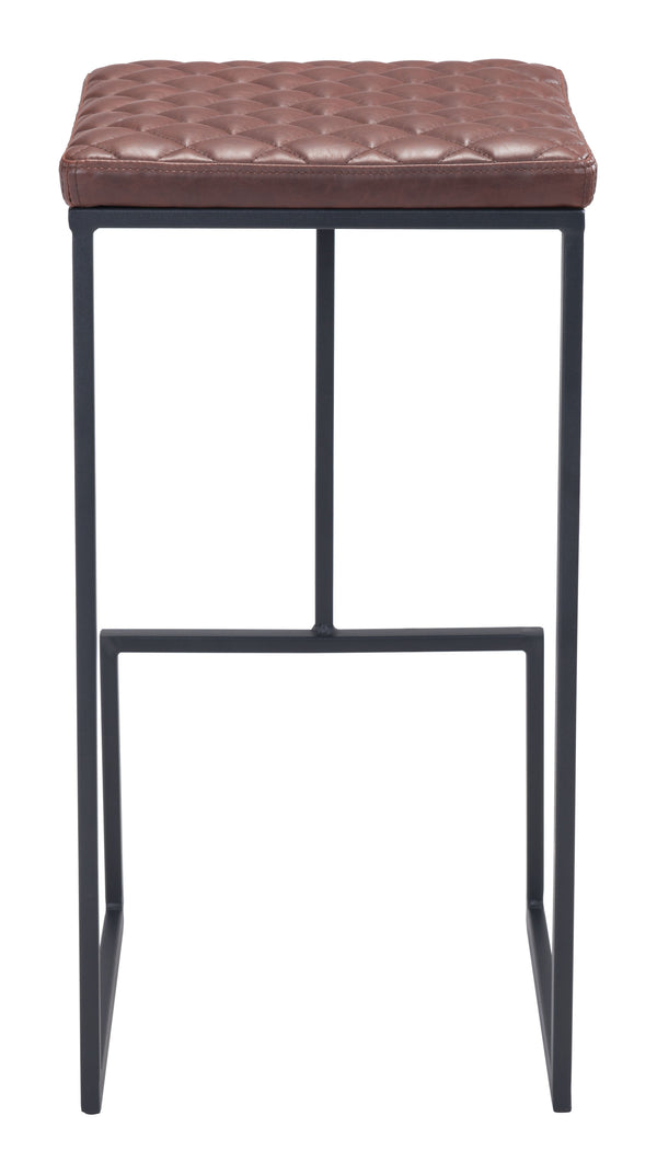 Zuo Modern Element 100% Polyurethane, Plywood, Steel Modern Commercial Grade Barstool Brown, Black 100% Polyurethane, Plywood, Steel