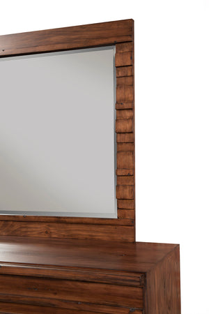 Alamosa Mirror - Elegant Pine Wood Beauty in Chestnut Finish, Perfect for Dresser or Wall Hanging