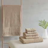 Clean Spaces Nurture Casual 67% Cotton 33% Polyester Sustainable Blend 6PC Towel Set Natural 30x54"(2)/16x26"(2)/12x12"(2) LCN73-0131