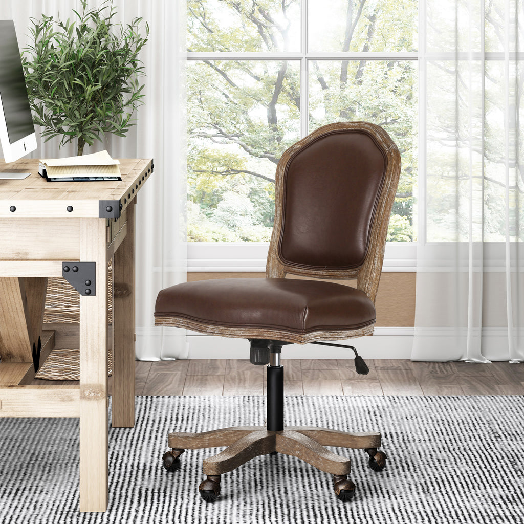 Upholstered swivel office discount chair