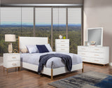 Alpine Furniture Madelyn California King Panel Bed 2010-07CK White Mahogany Solids & Veneer 76 x 89 x 52