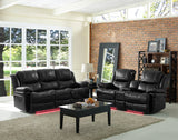 New Classic Furniture Flynn Glider Recliner with Power Footrest (No Base Lights) Black UC2177-13P1-PBK