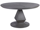 Appellation Round Dining Table – Elegant Trapezoidal Pedestal Base with Bookmatched Top Design, 54" Diameter