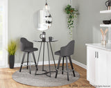 Cece Canary Contemporary/Glam Counter Table in Black Steel and Black Wood by LumiSource