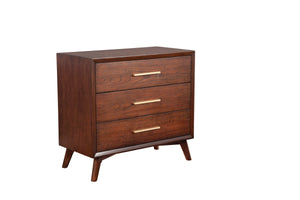 Alpine Furniture Gramercy 3 Drawer Small Chest 1978-04 Walnut Mahogany Solids & Veneer 36 x 18 x 33