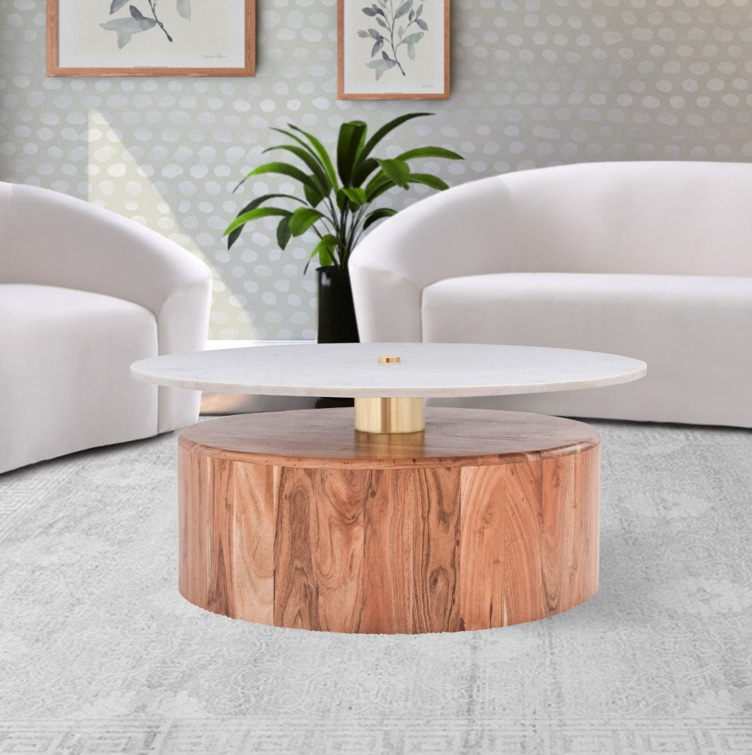 Stonewood Acacia Wood Mid Century Coffee Table - Thumbnail 4