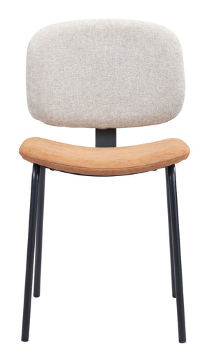 Zuo Modern Worcester 100% Polyester, 100% Polyurethane, Plywood, Steel Modern Commercial Grade Dining Chair Set - Set of 2 Beige, Brown, Black 100% Polyester, 100% Polyurethane, Plywood, Steel