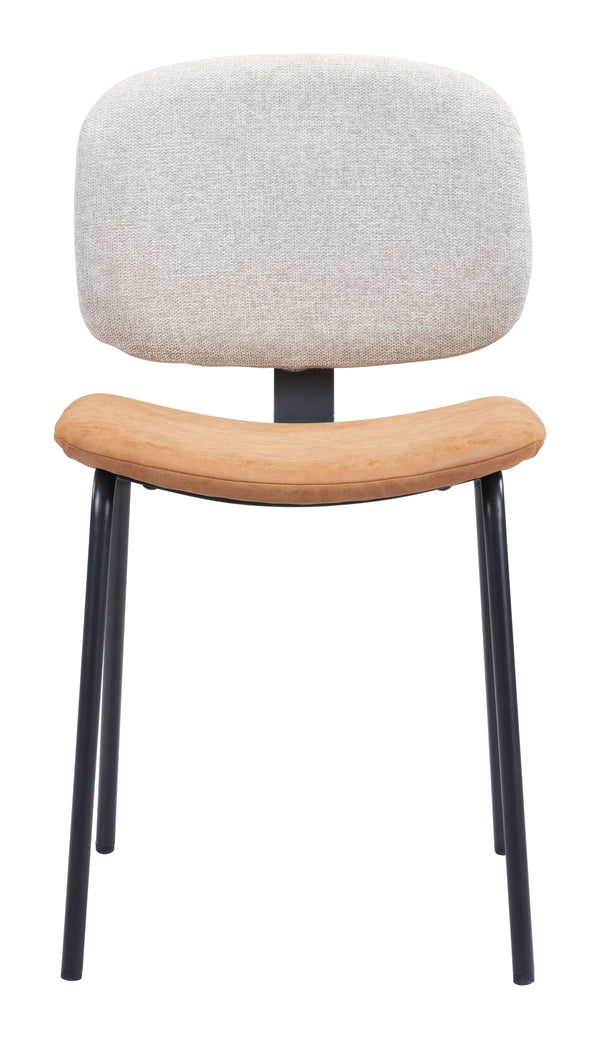 Zuo Modern Worcester 100% Polyester, 100% Polyurethane, Plywood, Steel Modern Commercial Grade Dining Chair Set - Set of 2 Beige, Brown, Black 100% Polyester, 100% Polyurethane, Plywood, Steel