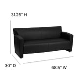 English Elm EE1008 Contemporary Commercial Grade Sofa Black EEV-10574
