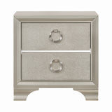 Salford Modern 2-drawer Nightstand Metallic Sterling