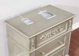 Heidi Traditional 3-drawer Nightstand Metallic Platinum