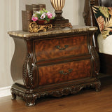 Exeter Traditional 2-drawer Nightstand Dark Burl