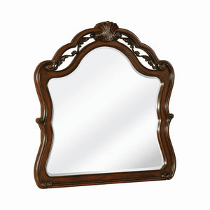 Exeter Traditional Arched Dresser Mirror Dark Burl