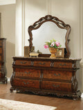 Exeter Traditional Arched Dresser Mirror Dark Burl