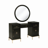 Formosa Art Deco Round Vanity Mirror - Elegant Americano Finish for Chic Bedrooms & Living Spaces