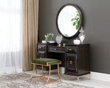 Formosa Art Deco Round Vanity Mirror - Elegant Americano Finish for Chic Bedrooms & Living Spaces