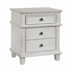 Carolina Country Rustic 3-drawer Nightstand Antique White