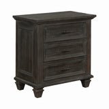 Atascadero Country Rustic 3-drawer Nightstand Weathered Carbon