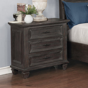 Atascadero Country Rustic 3-drawer Nightstand Weathered Carbon