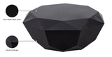 Gemma Steel Contemporary Matte Black Coffee Table - 39" W x 39" D x 15.5" H