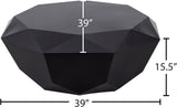 Gemma Steel Contemporary Matte Black Coffee Table - 39" W x 39" D x 15.5" H