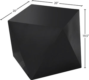 Gemma Steel Contemporary Matte Black End Table - 20" W x 20" D x 19.5" H