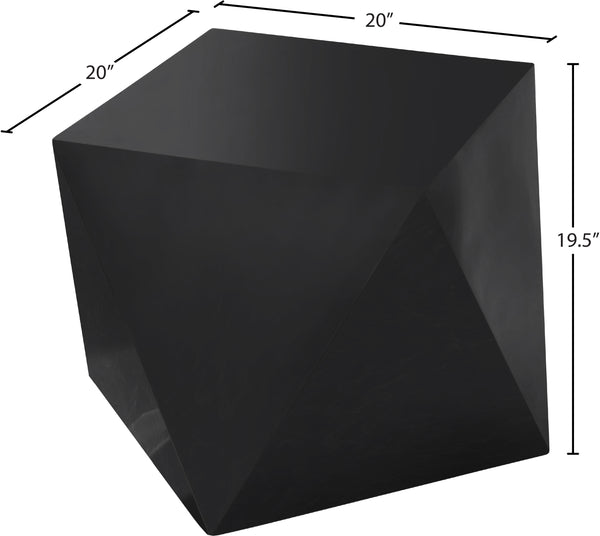 Gemma Steel Contemporary Matte Black End Table - 20" W x 20" D x 19.5" H