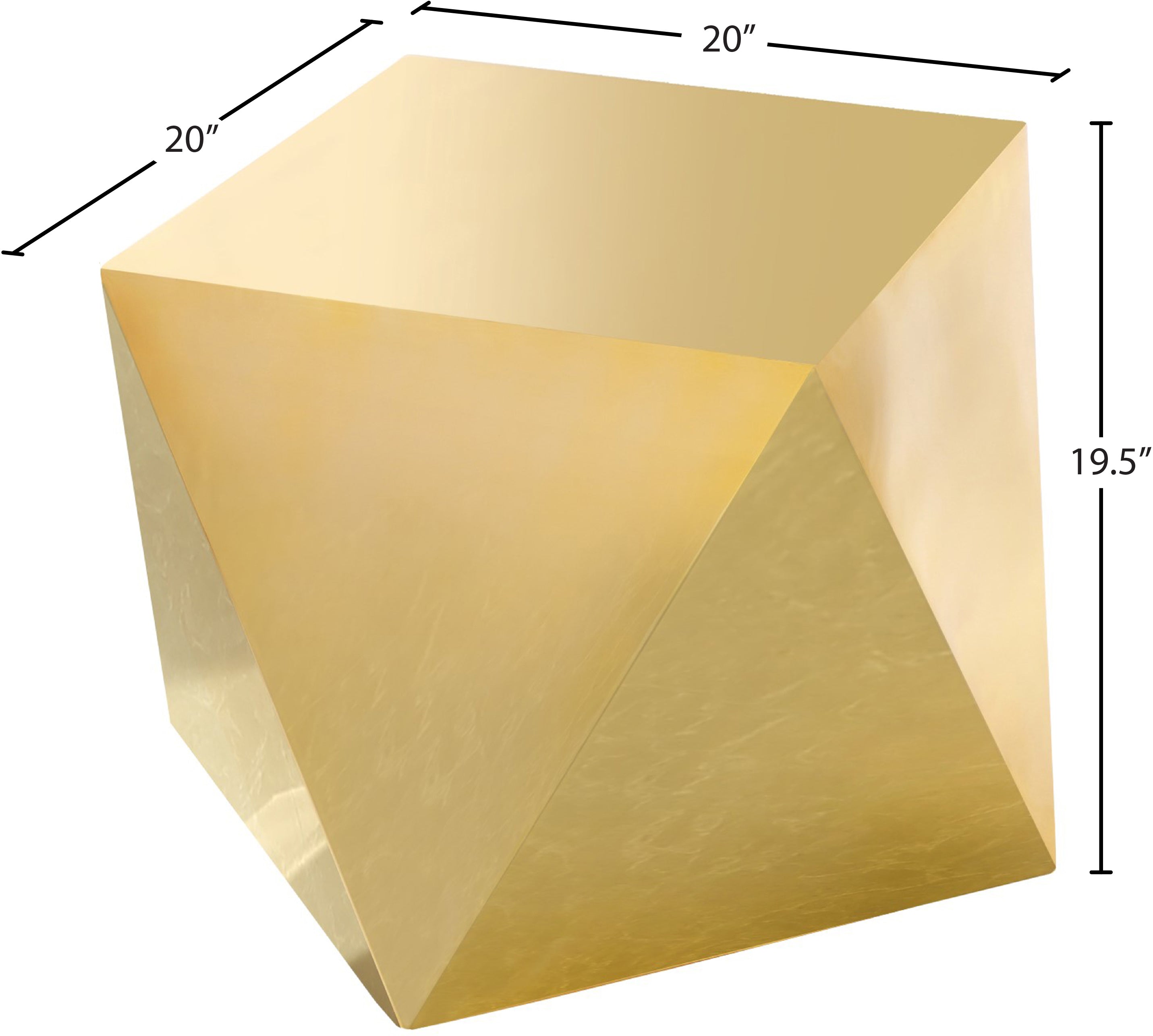 Gemma Gold Stainless Steel Diamond-Shaped End Table - Thumbnail 4