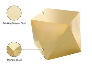 Gemma Stainless Steel Contemporary Gold End Table - 20" W x 20" D x 19.5" H