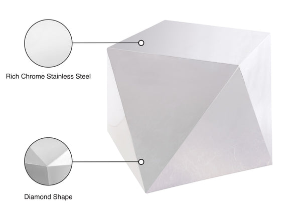 Gemma Steel Contemporary Silver End Table - 20" W x 20" D x 19.5" H