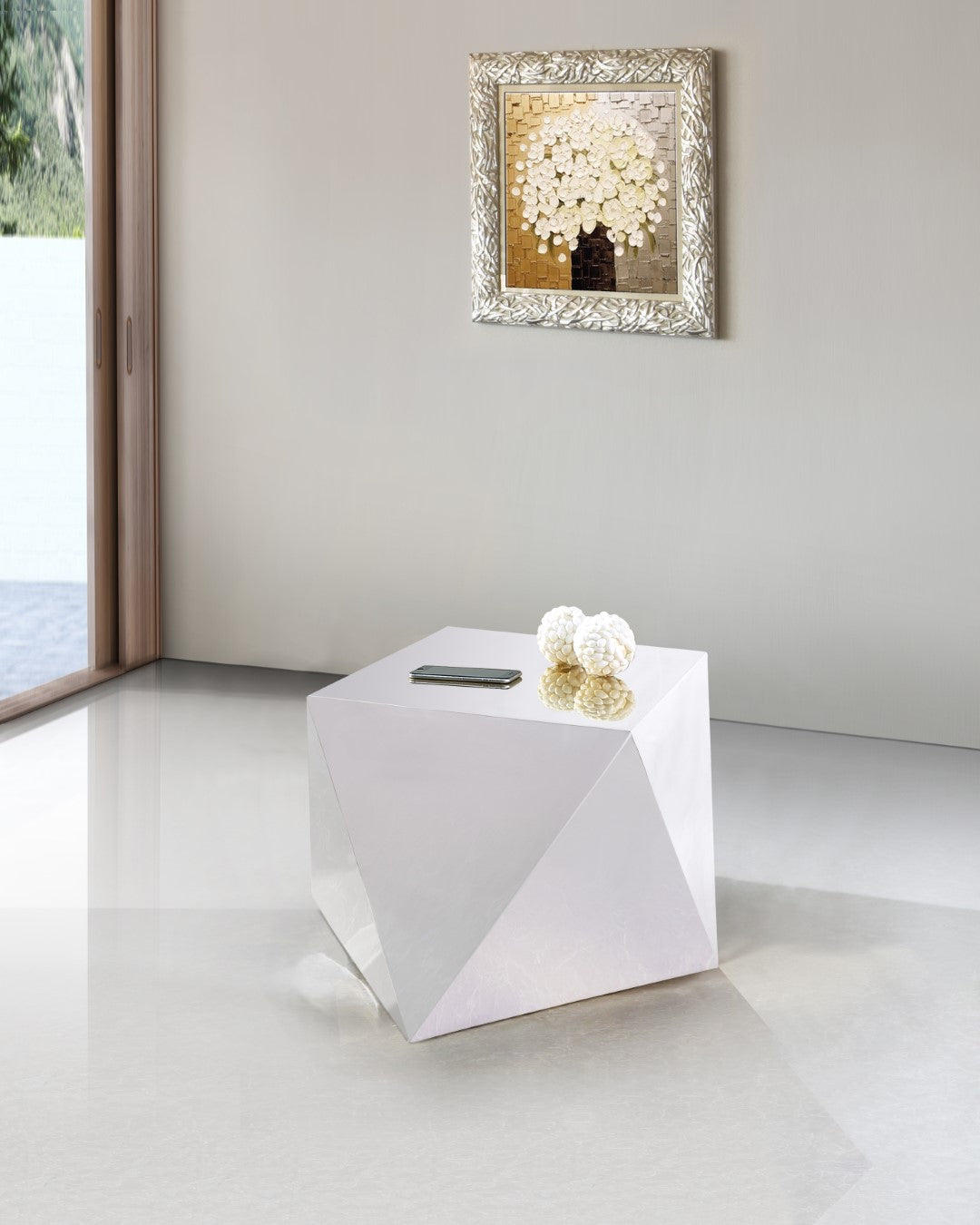 Gemma Steel Contemporary End Table - Thumbnail 3
