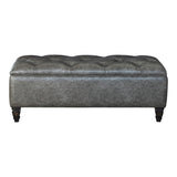 Avenue Contemporary Upholstered Tufted Bench Weathered Burnished Brown