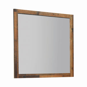Sidney Country Rustic Square Mirror Rustic Pine