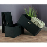 Winsome Wood Torino 3-Piece Set Folding Fabric Baskets Black 22323-WINSOMEWOOD