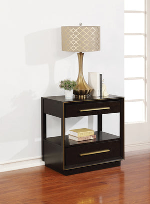 Durango Modern 2-drawer Nightstand Smoked Peppercorn