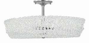 3-Light Polished Silver Brocatto Flush / Semi-Flush Mount