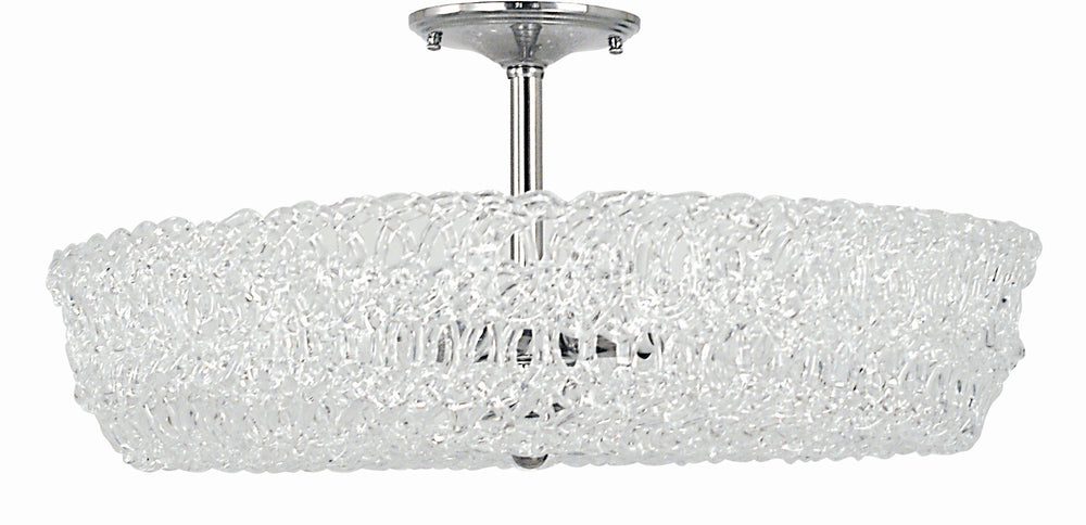 4-Light Polished Silver Brocatto Flush / Semi-Flush Mount