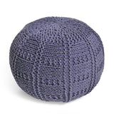 Yuny Handcrafted Modern Fabric Pouf, Navy Noble House