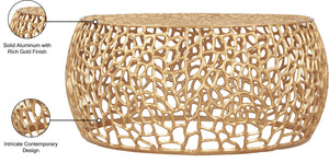 Priya Aluminum Contemporary Gold Coffee Table - 35" W x 35" D x 16" H