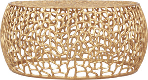 Priya Aluminum Contemporary Gold Coffee Table - 35" W x 35" D x 16" H