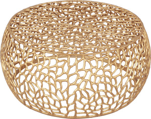 Priya Aluminum Contemporary Gold Coffee Table - 35" W x 35" D x 16" H