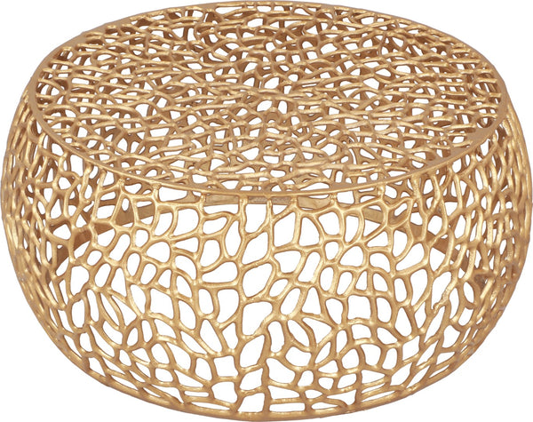 Priya Aluminum Contemporary Gold Coffee Table - 35" W x 35" D x 16" H