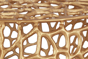 Priya Aluminum Contemporary Gold Coffee Table - 35" W x 35" D x 16" H