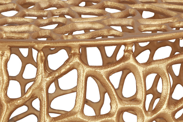 Priya Aluminum Contemporary Gold Coffee Table - 35" W x 35" D x 16" H