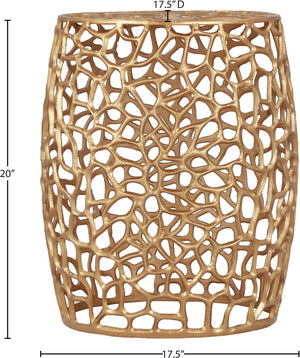 Priya Aluminum Contemporary Gold End Table - 17.5" W x 17.5" D x 20" H