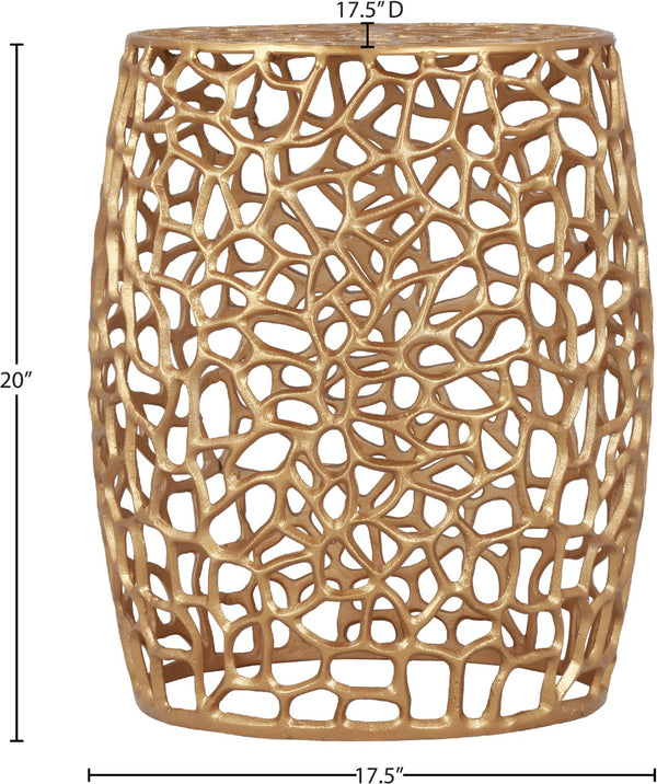 Priya Aluminum Contemporary Gold End Table - 17.5" W x 17.5" D x 20" H