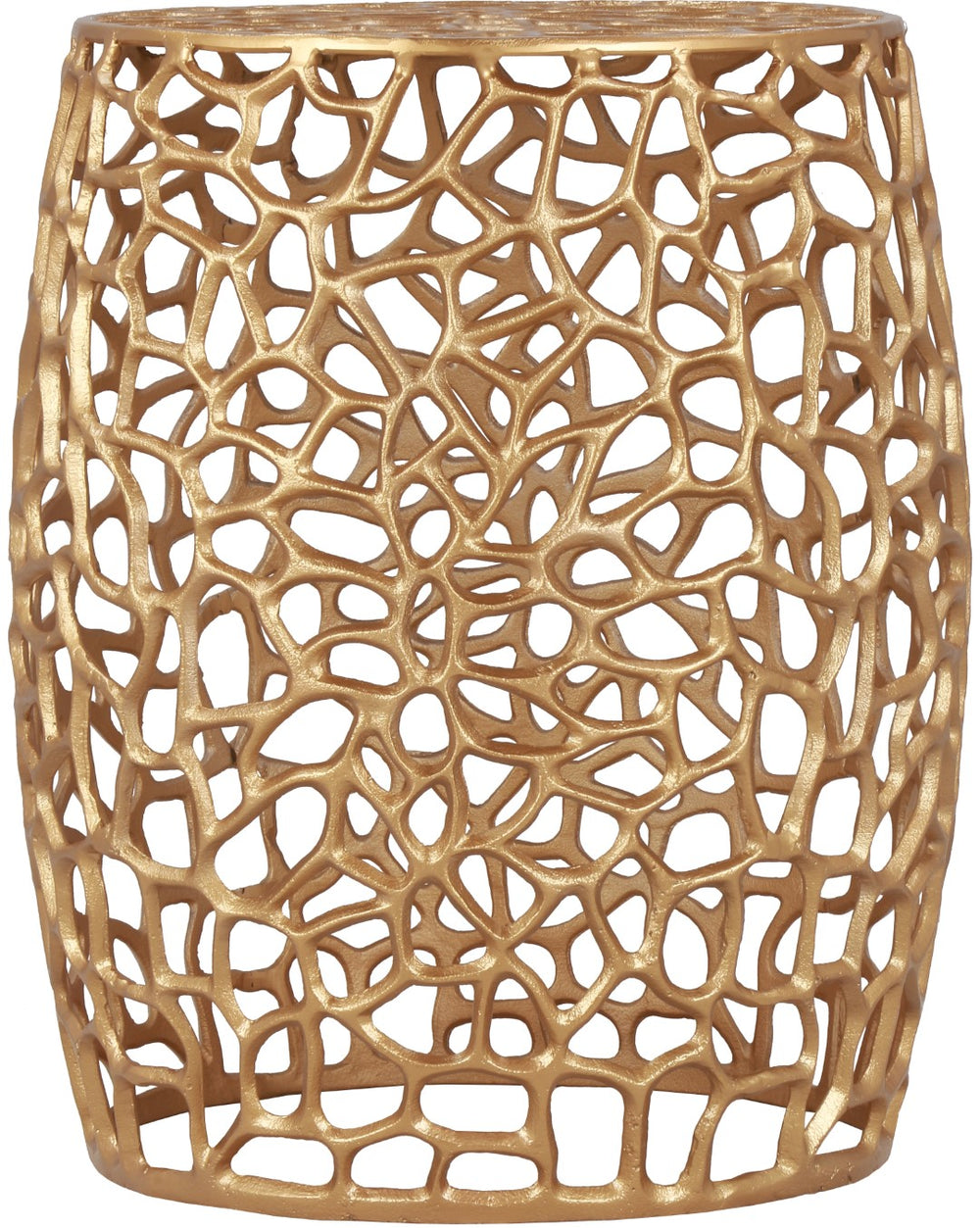 Priya Aluminum Contemporary Gold End Table - 17.5" W x 17.5" D x 20" H