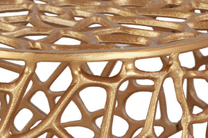 Priya Aluminum Contemporary Gold End Table - 17.5" W x 17.5" D x 20" H