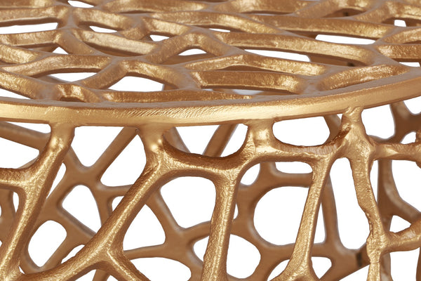 Priya Aluminum Contemporary Gold End Table - 17.5" W x 17.5" D x 20" H