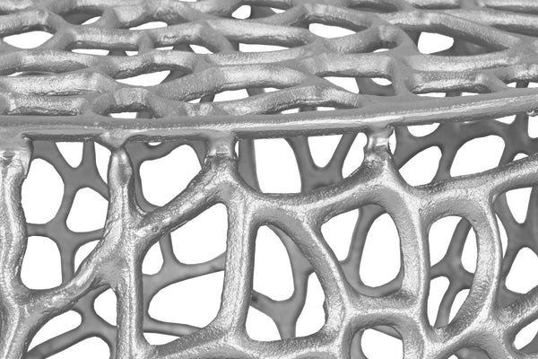 Priya Aluminum Contemporary Silver Coffee Table - 35" W x 35" D x 16" H